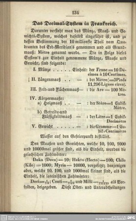 Das Decimal-System in Frankreich