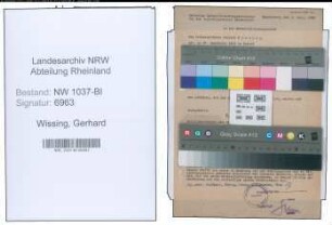 Entnazifizierung Gerhard Wissing , geb. 27.09.1903 (Postbeamter)