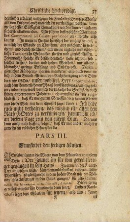 Pars III. Empfindet den seeligen Nutzen