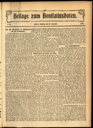 Zweite Ausgabe vom Sonntag, den 30. Dezember 1906.