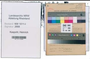 Entnazifizierung Heinrich Kaspohl , geb. 10.08.1902 (Ingenieur)