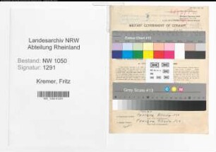 Entnazifizierung Fritz Kremer , geb. 29.01.1914 (Fahrer)