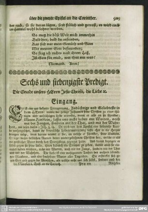 Sechs und siebenzigste Predigt