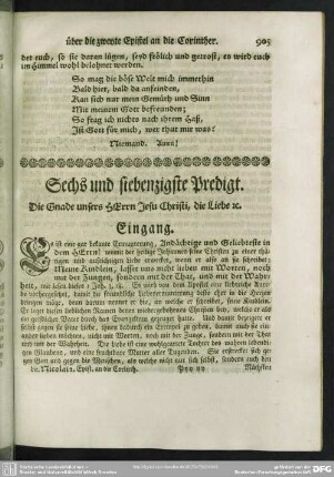 Sechs und siebenzigste Predigt