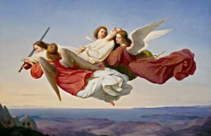 Der Leichnam der heiligen Katharina von Alexandrien, von Engeln zum Himmel getragen