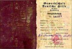 Mitgliedsbuch der Deutschen Hilfe