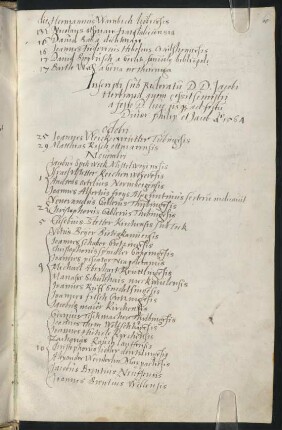 Winterhalbjahr 1563/1564. Rektorat Jakob Heerbrand
