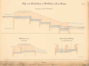 Schleuse, Mühlhof: Ansicht, Schnitte 1:100