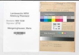 Entnazifizierung Maria Mengeringhausen , geb. 01.02.1909 (Lehrerin)