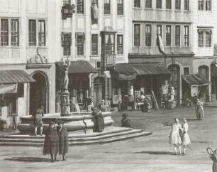 Der Altmarkt zu Dresden von der Schloßstraße aus
