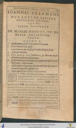 Liber Secundus. De Missae Nomine, Et De Missa Catechume.