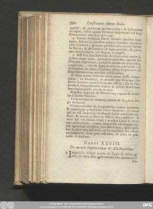 Caput XXVIII. De mensis Imperialibus & Electoralibus.