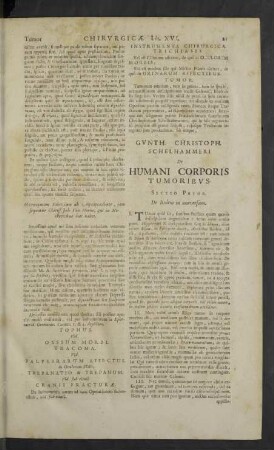 Humani corporis Tumoribus.