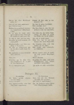 Dialogue XL. La collation. Die Bewirthung.