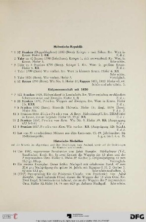 Helvetische Republik (Nr. 1-6)