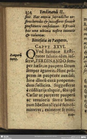 Beneficia in Pauperes. Caput XXVI.