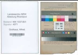 Entnazifizierung Alfred Grothaus , geb. 29.08.1899 (Vertreter)