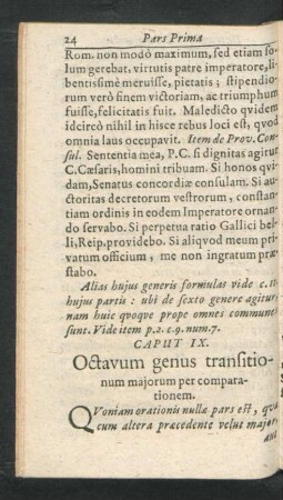 Caput IX. Octavum genus transitionum maiorum per comparationem.