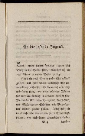 An die lesende Jugend