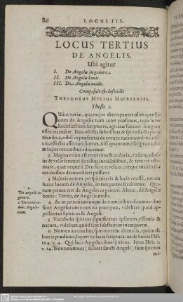 Locus Tertius De Angelis
