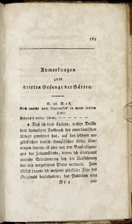 Anmerkungen zum dritten Gesange der Gärten.
