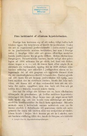 Om kreditanstalterna för det svenska jordbucket : Svensk uppl.