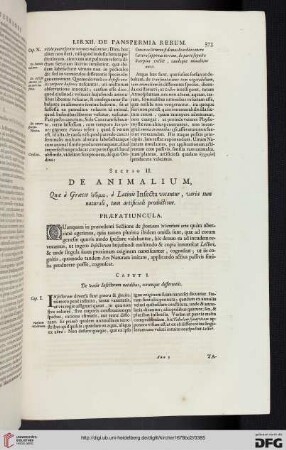 Sectio II: De animalium