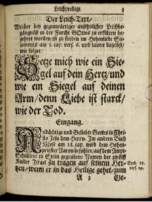 Der Leich-Text. Eingang