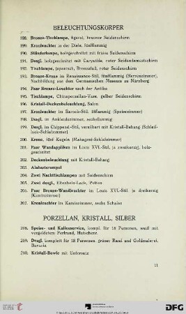 Beleuchtungskörper (Nr. 188-207)