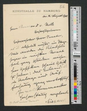 Brief an Werner von Melle