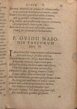 P. Ovidii Nasonis Fastorvm Caesarem Germanicum. Liber II.