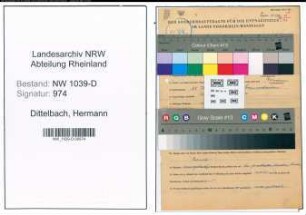 Entnazifizierung Hermann Dittelbach , geb. 25.01.1888 (Verlagsvertreter)