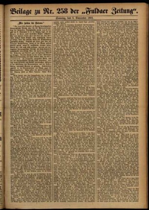 Zweite Ausgabe vom Sonntag, den 08. November 1891.