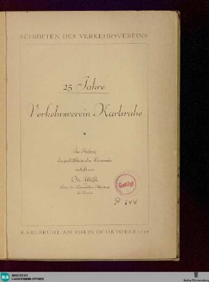 25 Jahre Verkehrsverein Karlsruhe
