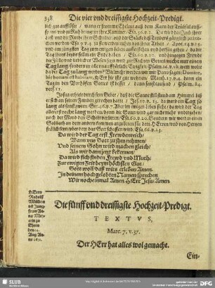 Die fünff und dreissigste Hochzeit-Predigt