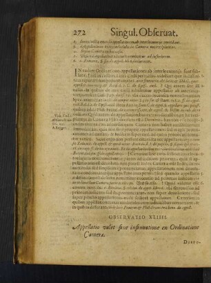 Observatio XLIIII. Appellatio valet sine insinuatione ex Ordinatione Camerae.