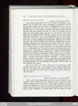 244. [An Graf Alexander zu Dohna.]