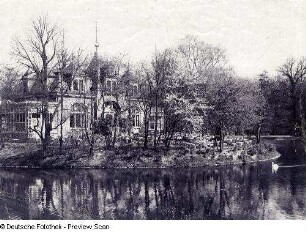 Dresden-Altstadt. Großer Garten. Restaurant "Carolaschlößchen" (Eröffnung 1895). Eingangsseite (vom Carolasee)