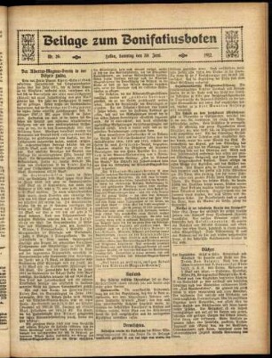 Zweite Ausgabe vom Sonntag, den 30. Juni 1912.