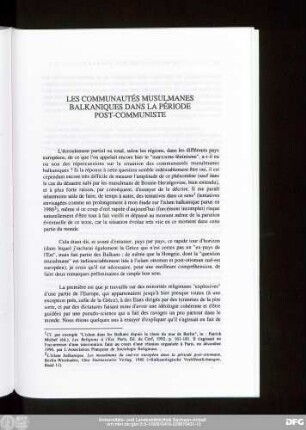 Les Communautés Musulmanes Balkaniques Dans La Période Post-Communiste