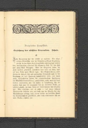 Dreizehntes Hauptstück. Erziehung der nächsten Generation. Schule.