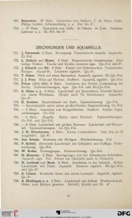 Zeichnungen und Aquarelle (Nr. 771-819)