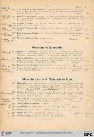 Arbeiten in Elfenbein (Nr.117-120)