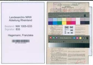 Entnazifizierung Franziska Hagemann , geb. 24.08.1902 (Lehrerin)