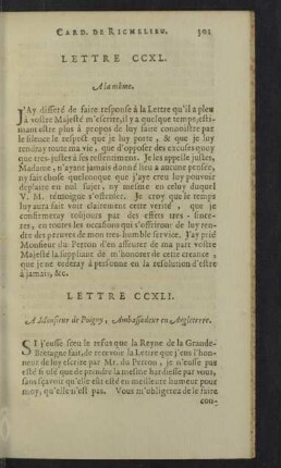 Lettre CCXL. - CCXLIX.