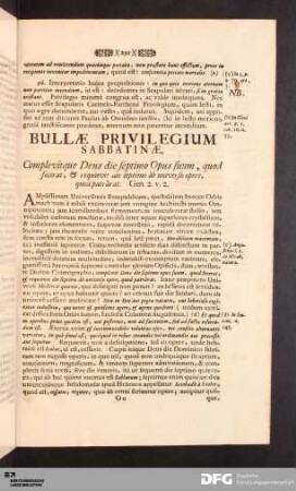 Bullæ Privilegium Sabbatinæ