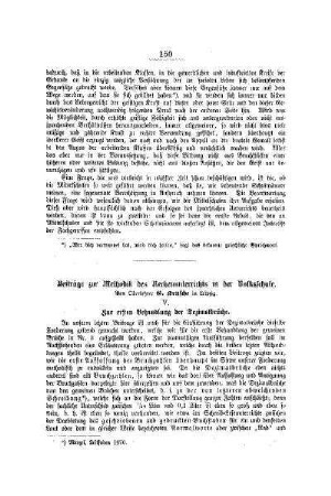 Beiträge zur Methodik des Rechenunterrichts in der Volksschule : (Fortsetzung)
