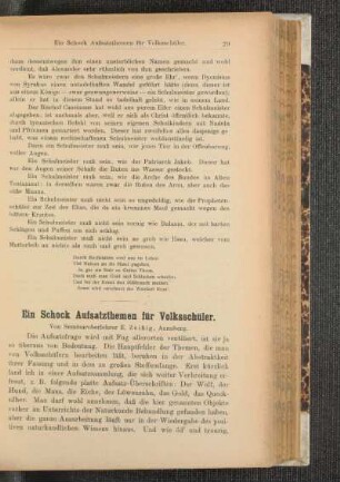 ¬Ein¬ Schock Aufsatzthemen für Volksschüler