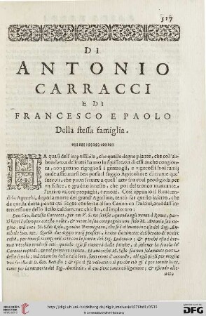 Di Antonio Carracci e di Francesco e Paolo
