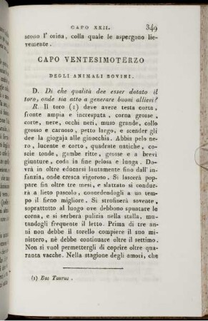 Capo Ventesimoterzo. Degli Animali Bovini.